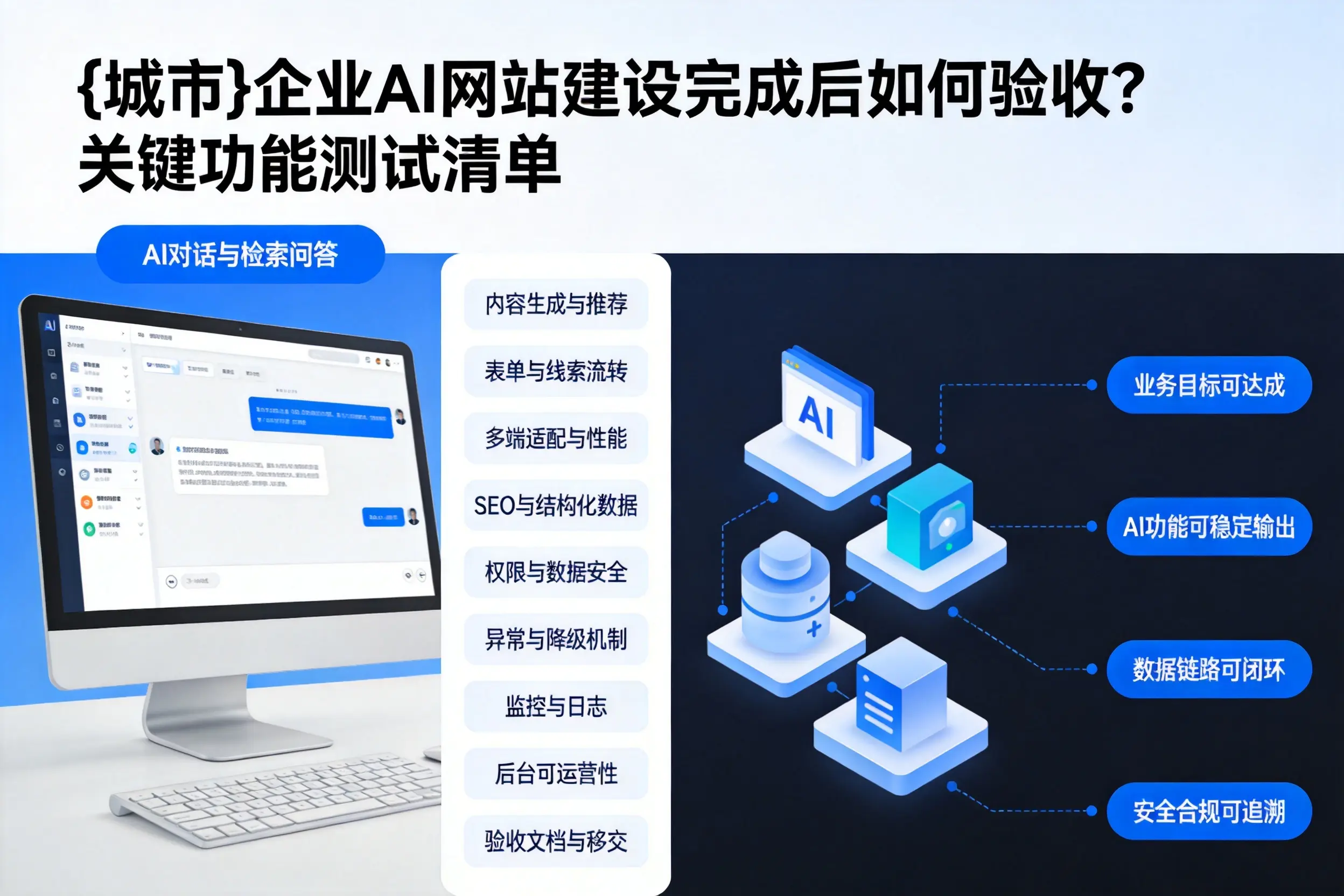宜宾企业AI网站建设完成后如何验收?关键功能测试清单